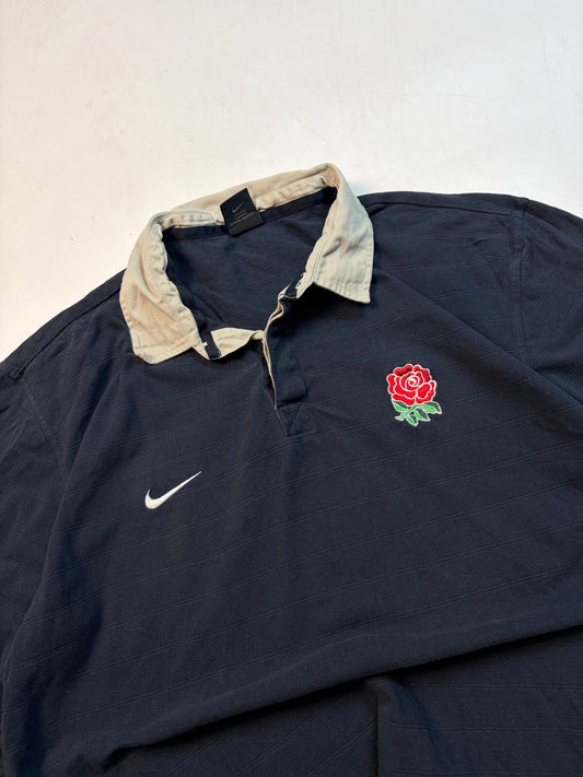 Vintage England 2002/03 Nike training rugby polo shirt (L)
