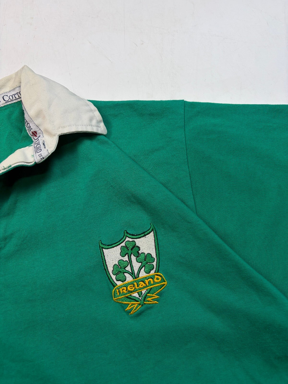 Vintage 90s Ireland cotton oxford rugby shirt (M)