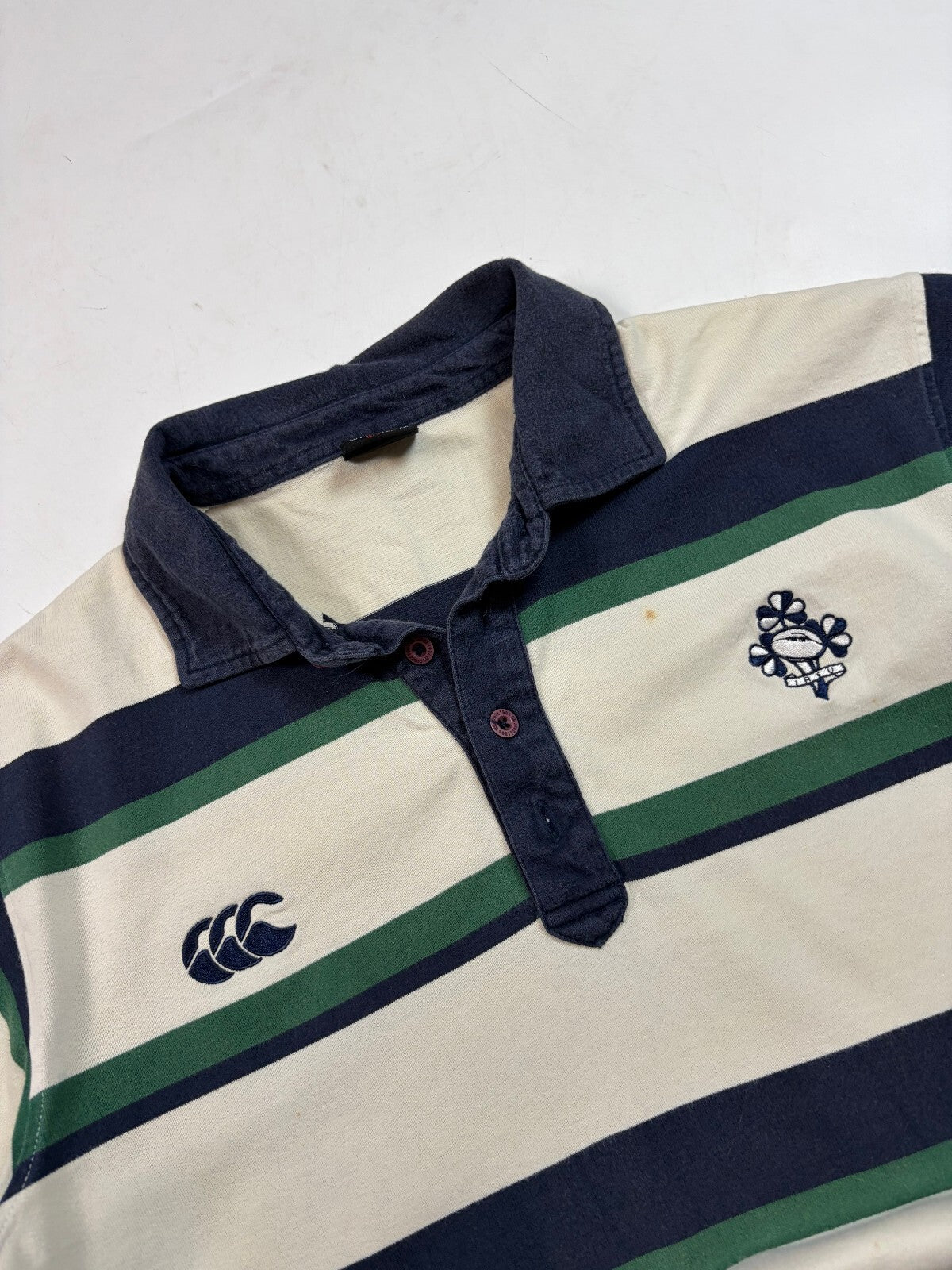 Vintage 2000s Ireland Canterbury rugby polo shirt (L)