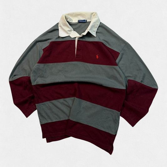 Vintage 90s Ralph Lauren striped rugby polo shirt (M)