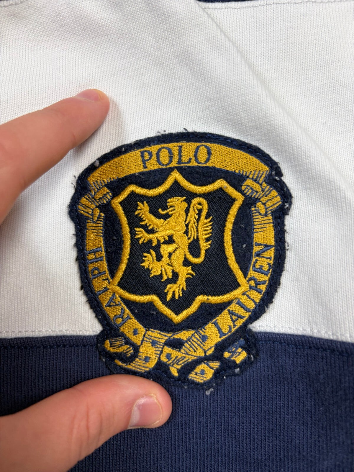 Vintage Ralph Lauren striped rugby polo shirt (L)