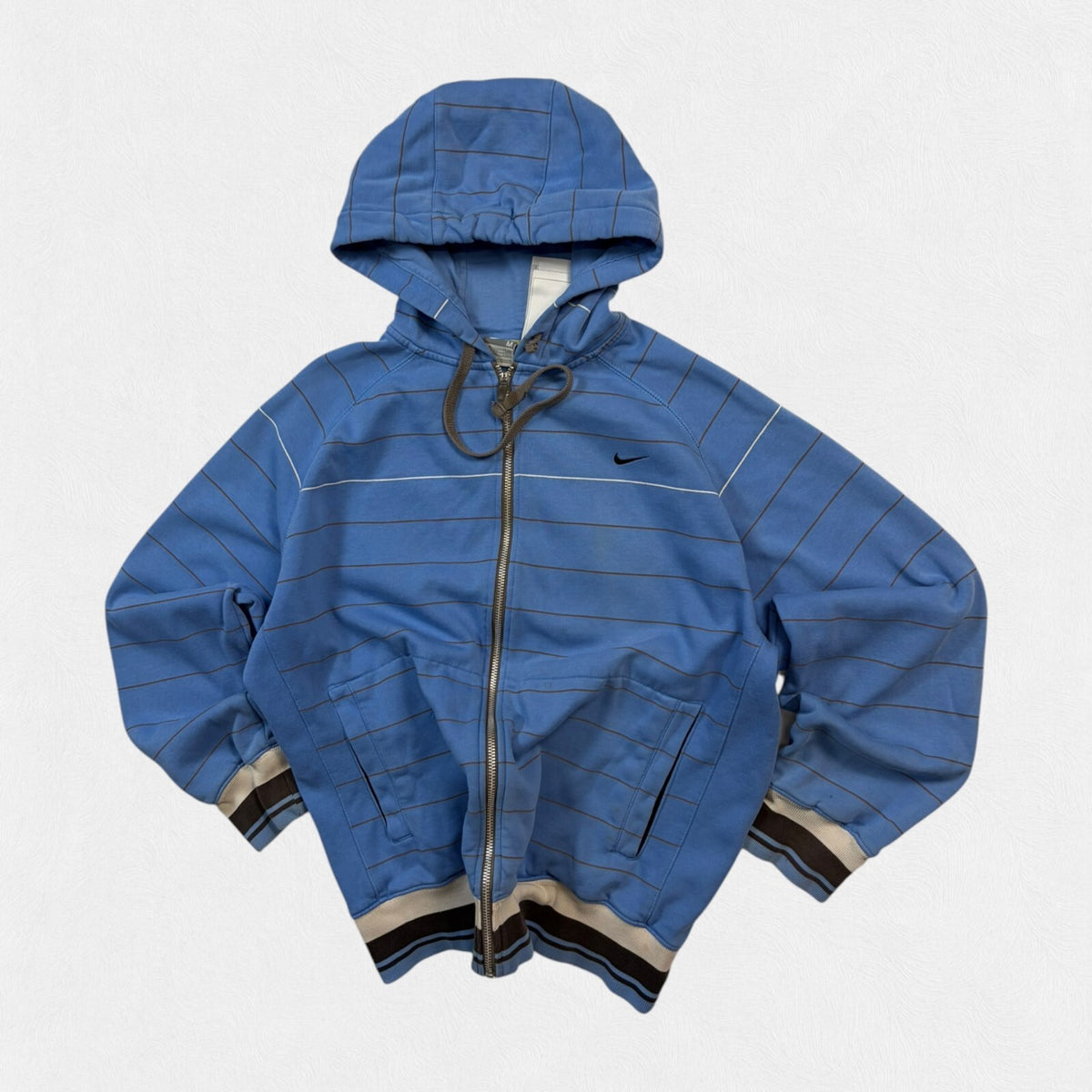 Vintage Y2K Nike striped zip up hoodie (M)