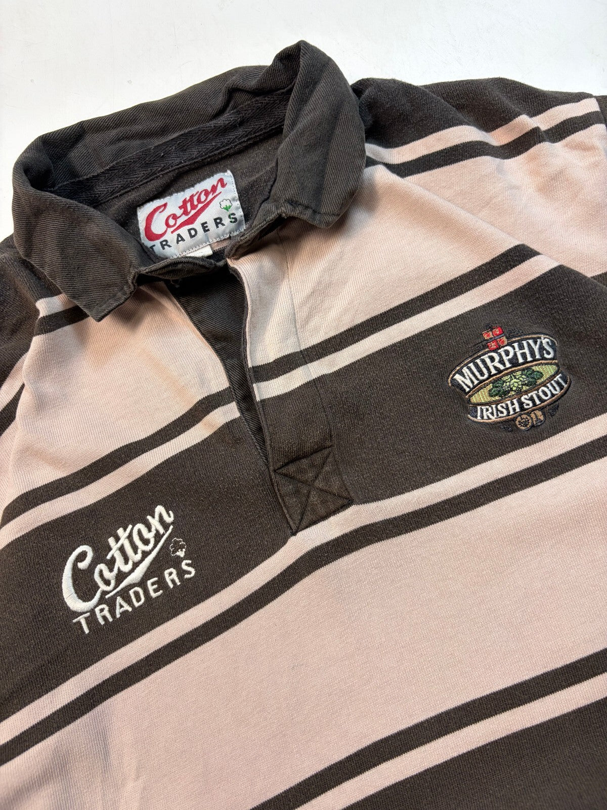 Vintage 90s Murphy's Irish stout Cotton Traders rugby polo shirt (L)