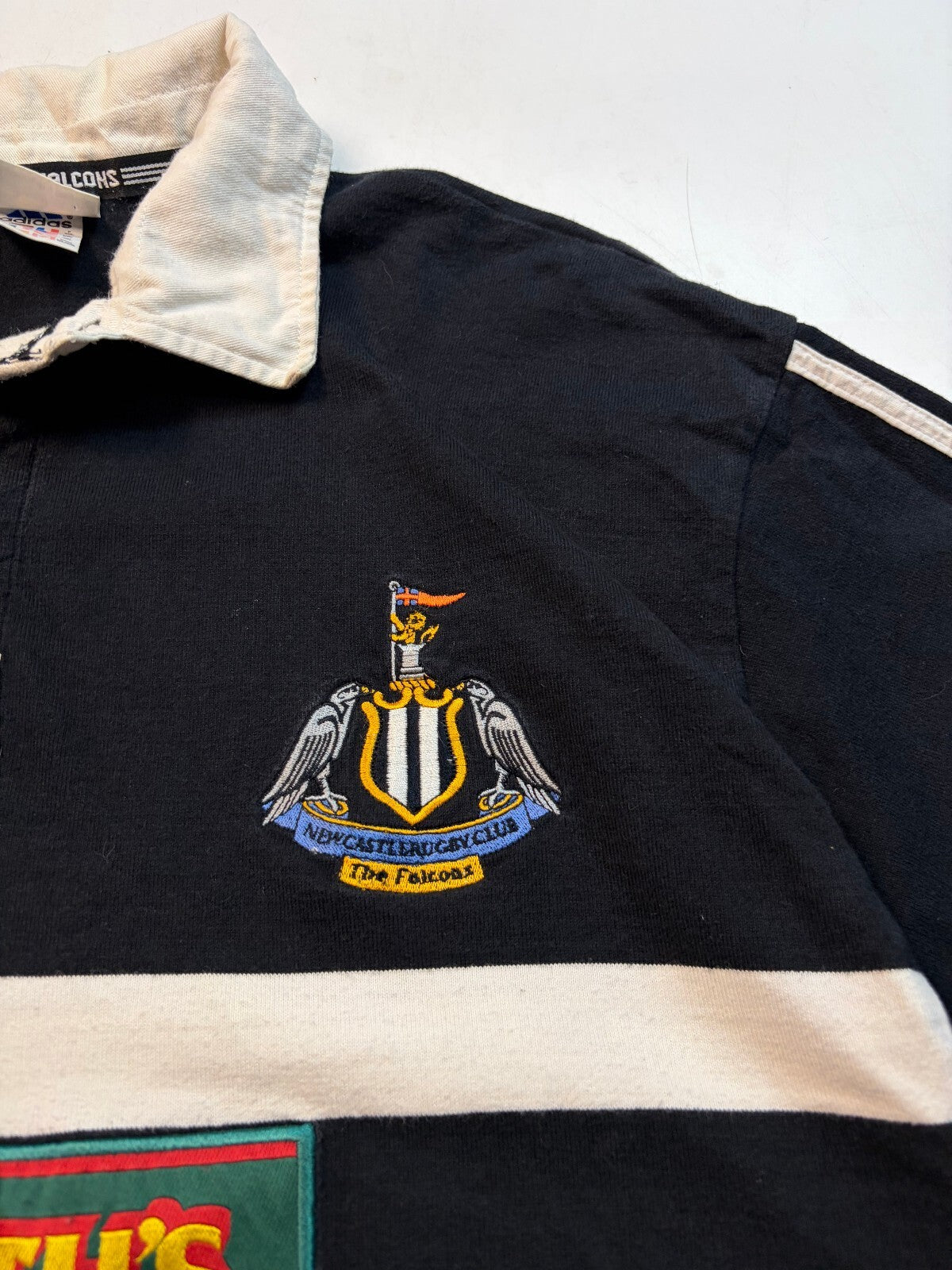 Vintage Newcastle Falcons 1998/99 Adidas home rugby shirt (XXL)