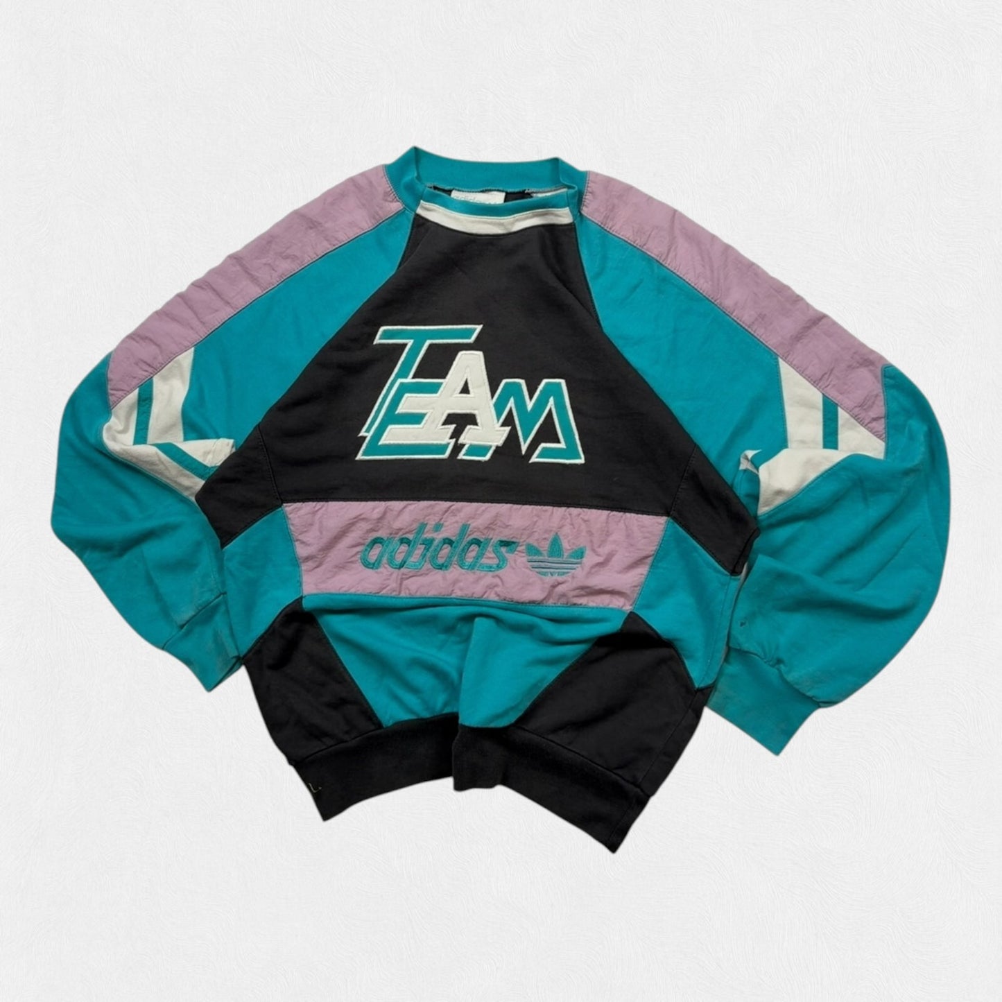 Vintage 80s Adidas originals team colour block sweatshirt (M)