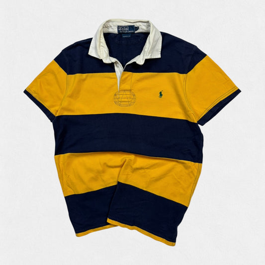 Vintage Ralph Lauren striped short sleeve rugby polo shirt (M)