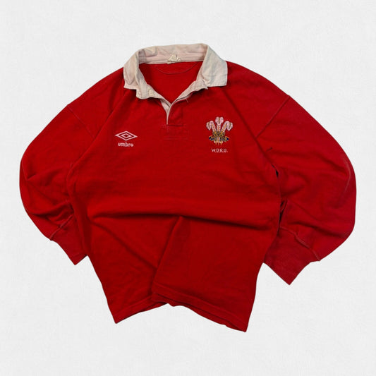 Vintage 90s Wales districts Umbro match worn rugby union shirt (L)