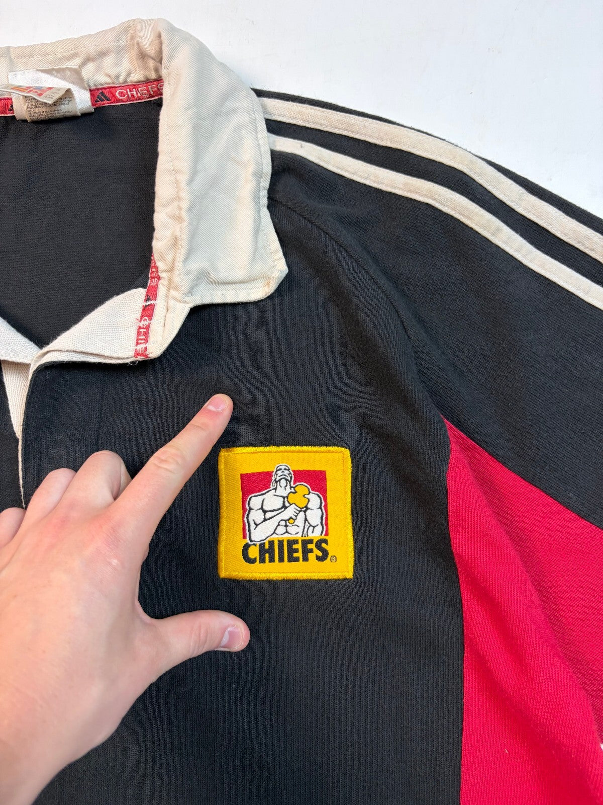 Vintage Waikato Chiefs 2000/01 Adidas player issue training rugby shirt (XL)