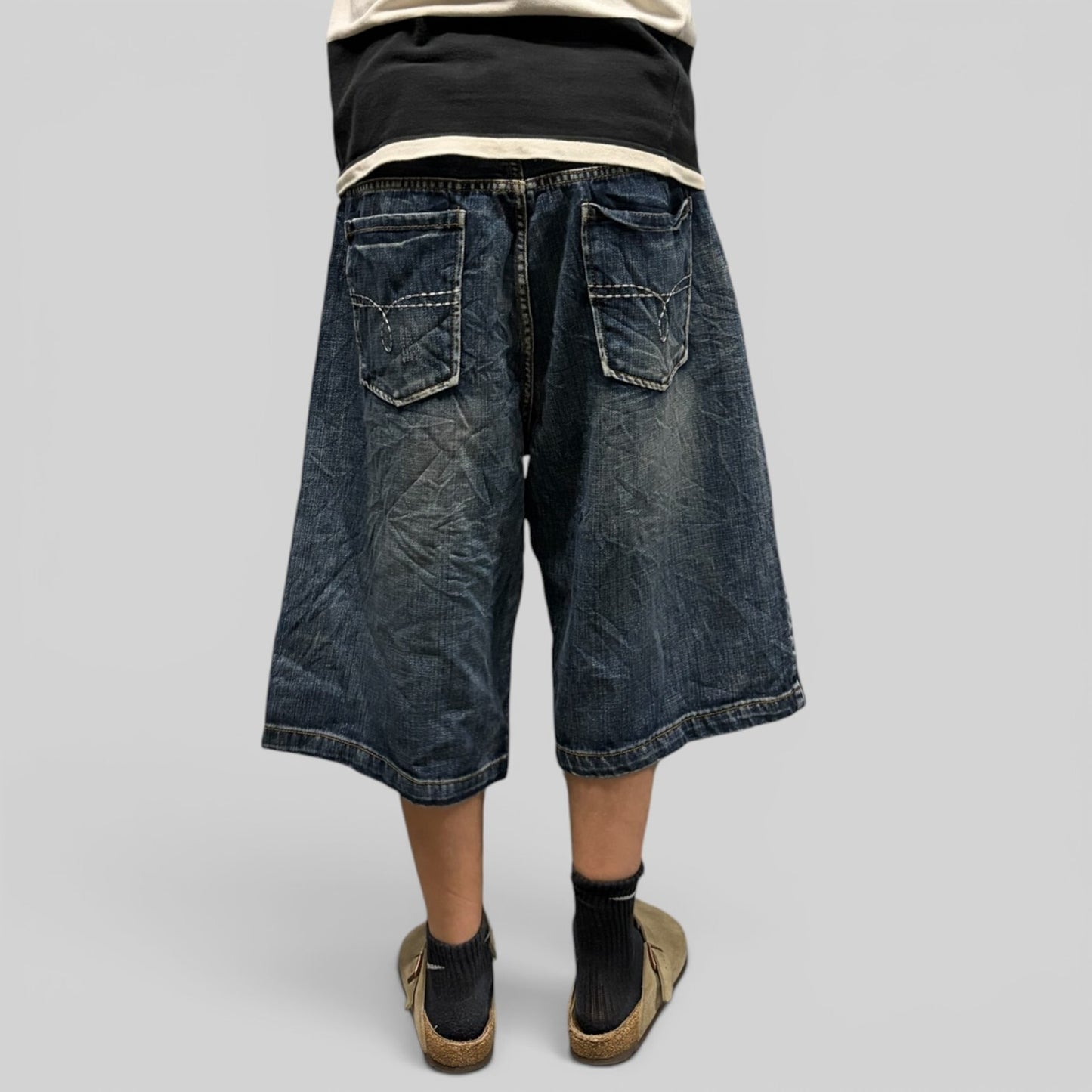 Vintage Y2K Route 66 baggy hip hop jorts (W40)