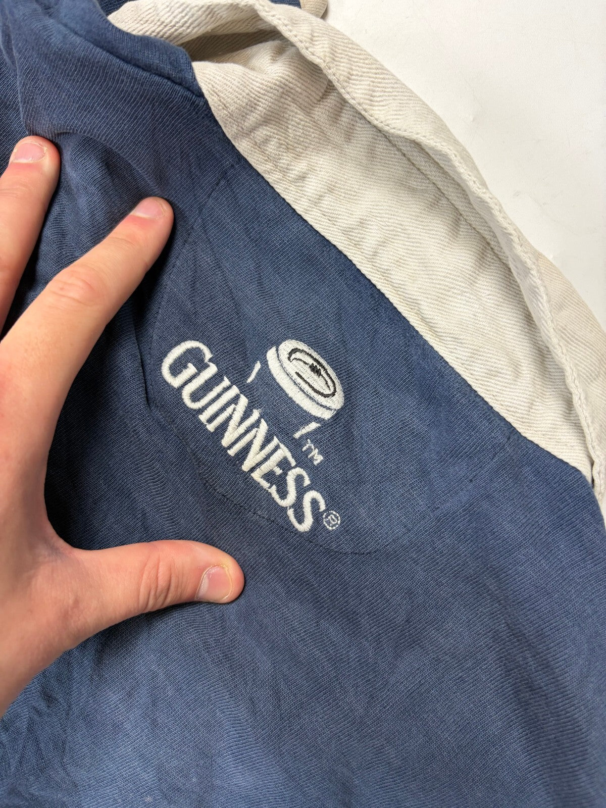 Vintage Guinness beer striped rugby polo shirt (XXL)
