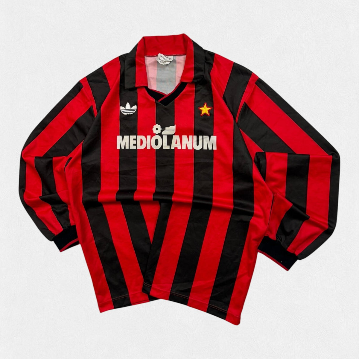 Vintage AC Milan 1991/92 Adidas long sleeve football shirt (XL)