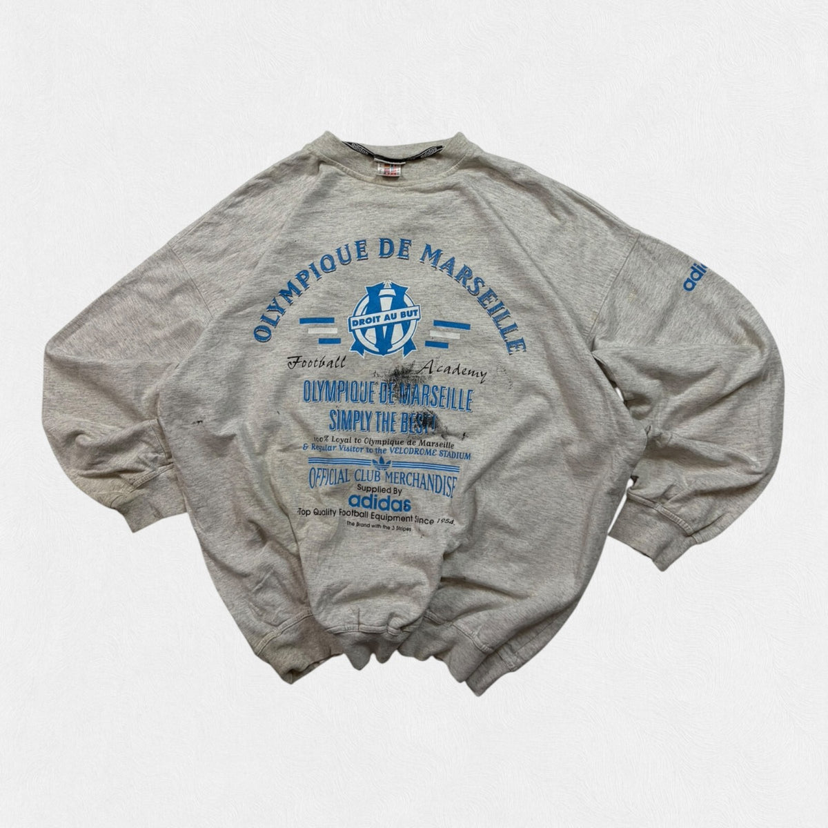 Vintage 90s Olympique Marseille Adidas football sweatshirt (XL)