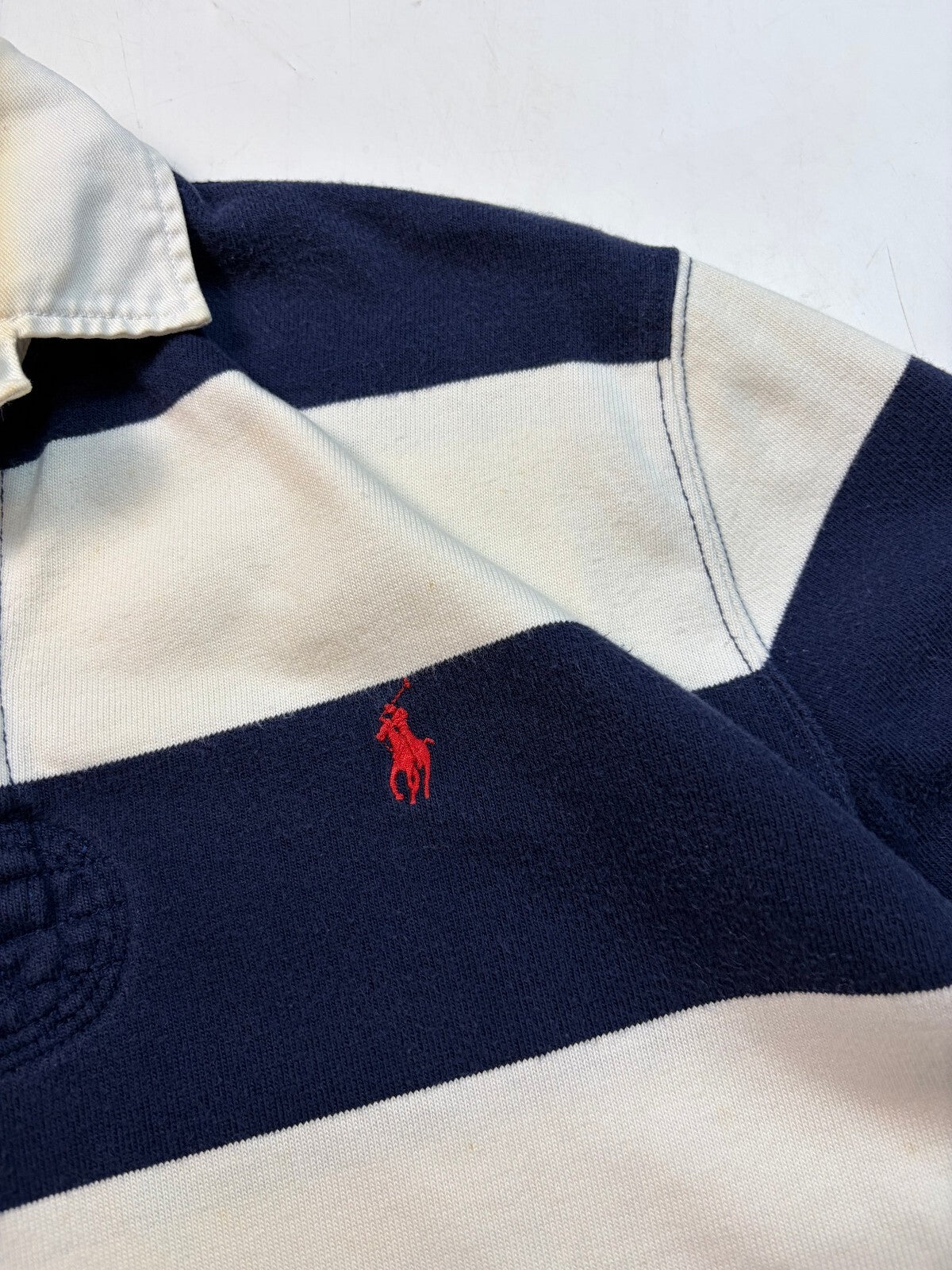 Vintage Ralph Lauren striped rugby polo shirt (L)