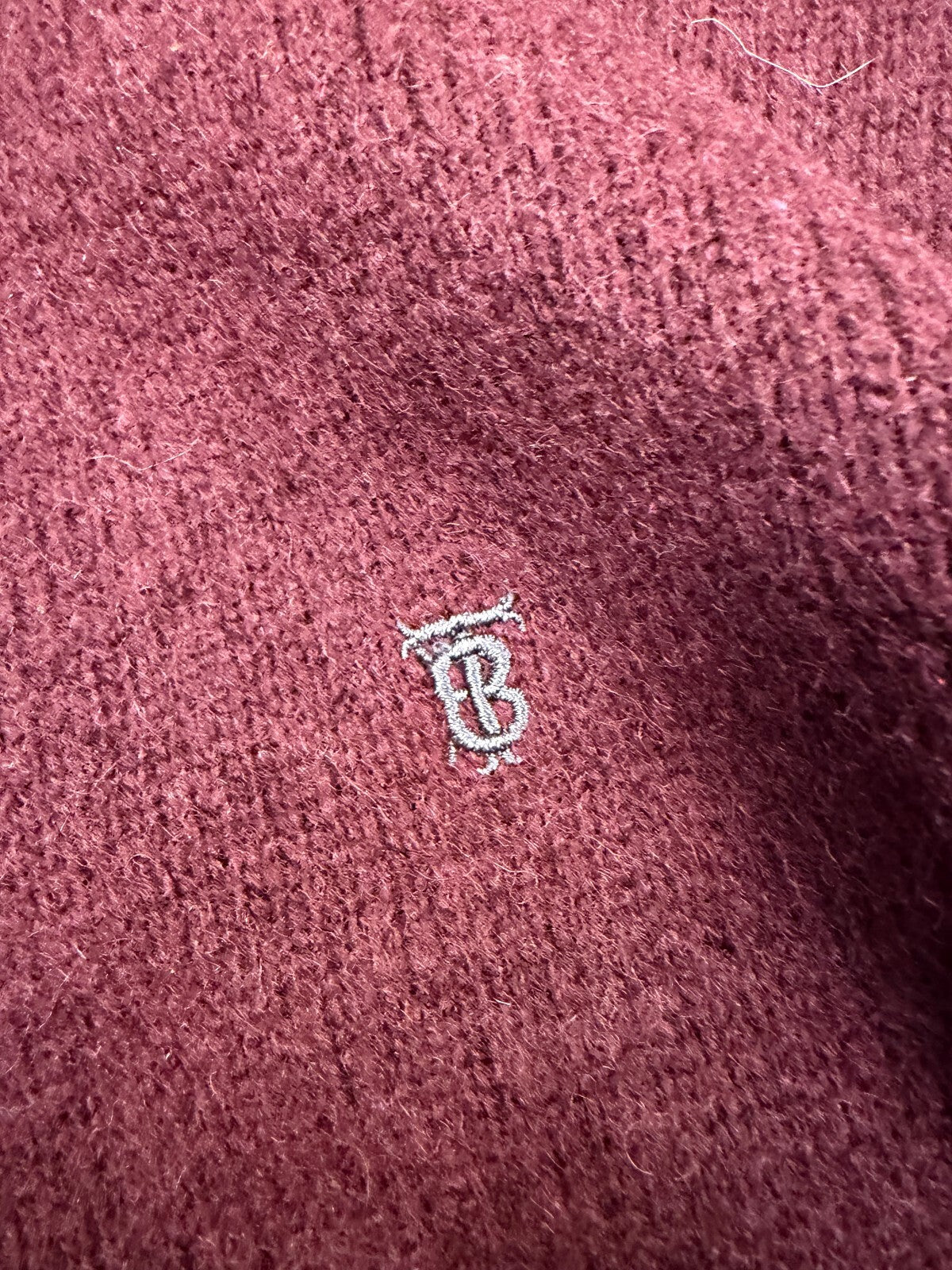 Vintage 90s Burberry full zip wool knit sweater (XL)