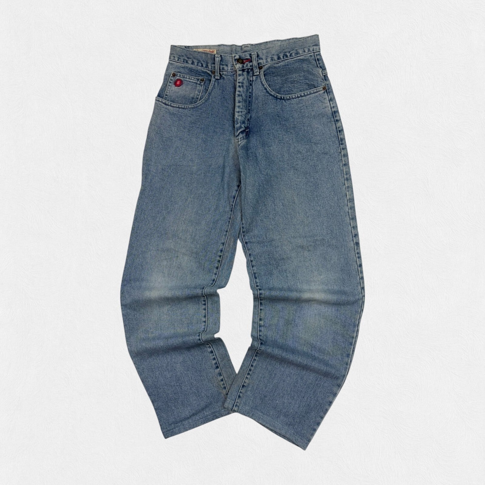 Stussy Big Ol red baggy denim jeans (W28)