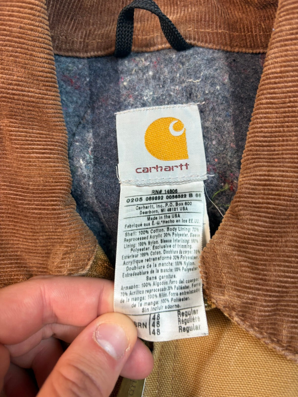 Vintage Carhartt blanket lined detroit jacket (L)