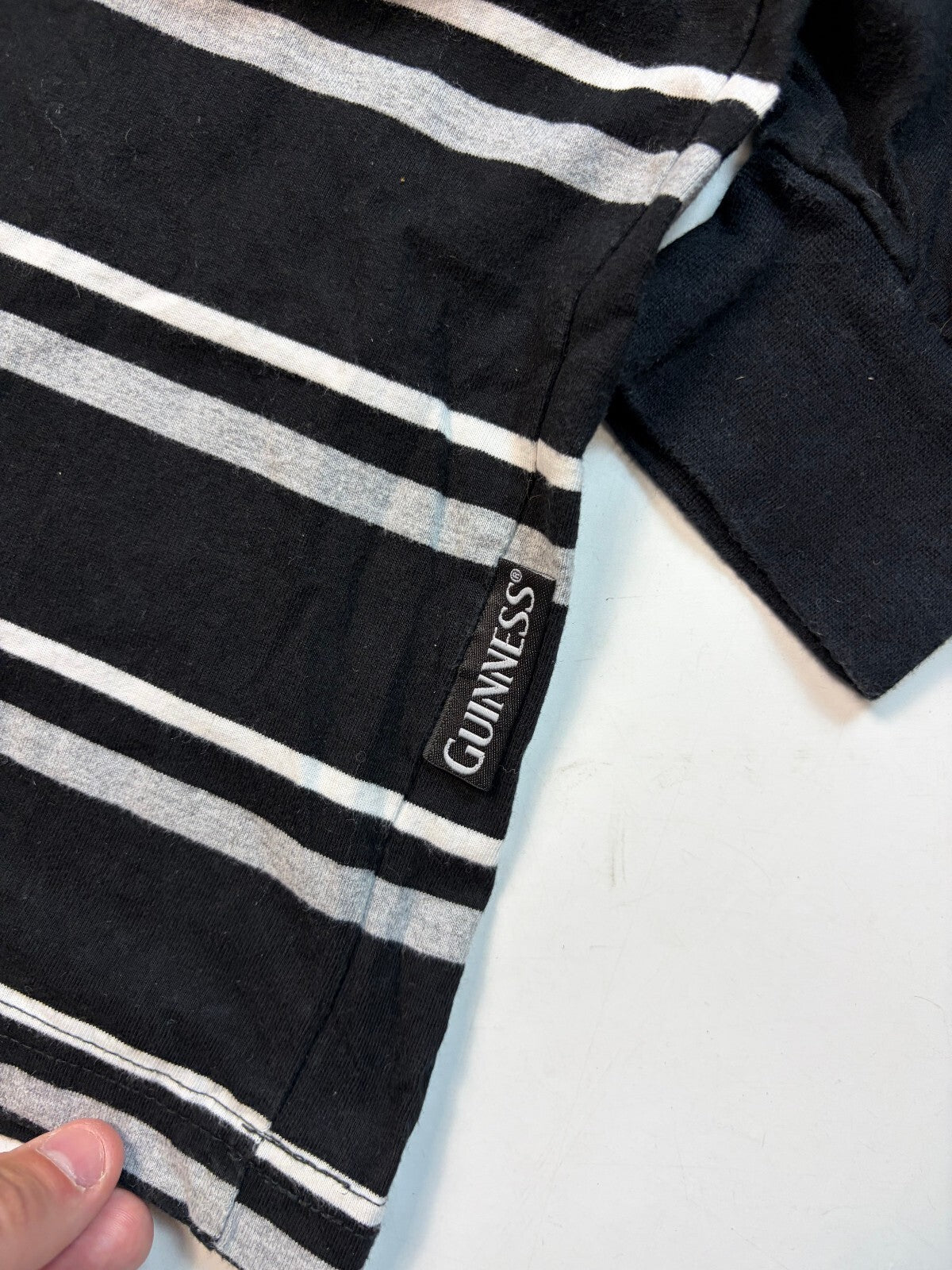 Vintage Guinness beer striped rugby polo shirt (M)