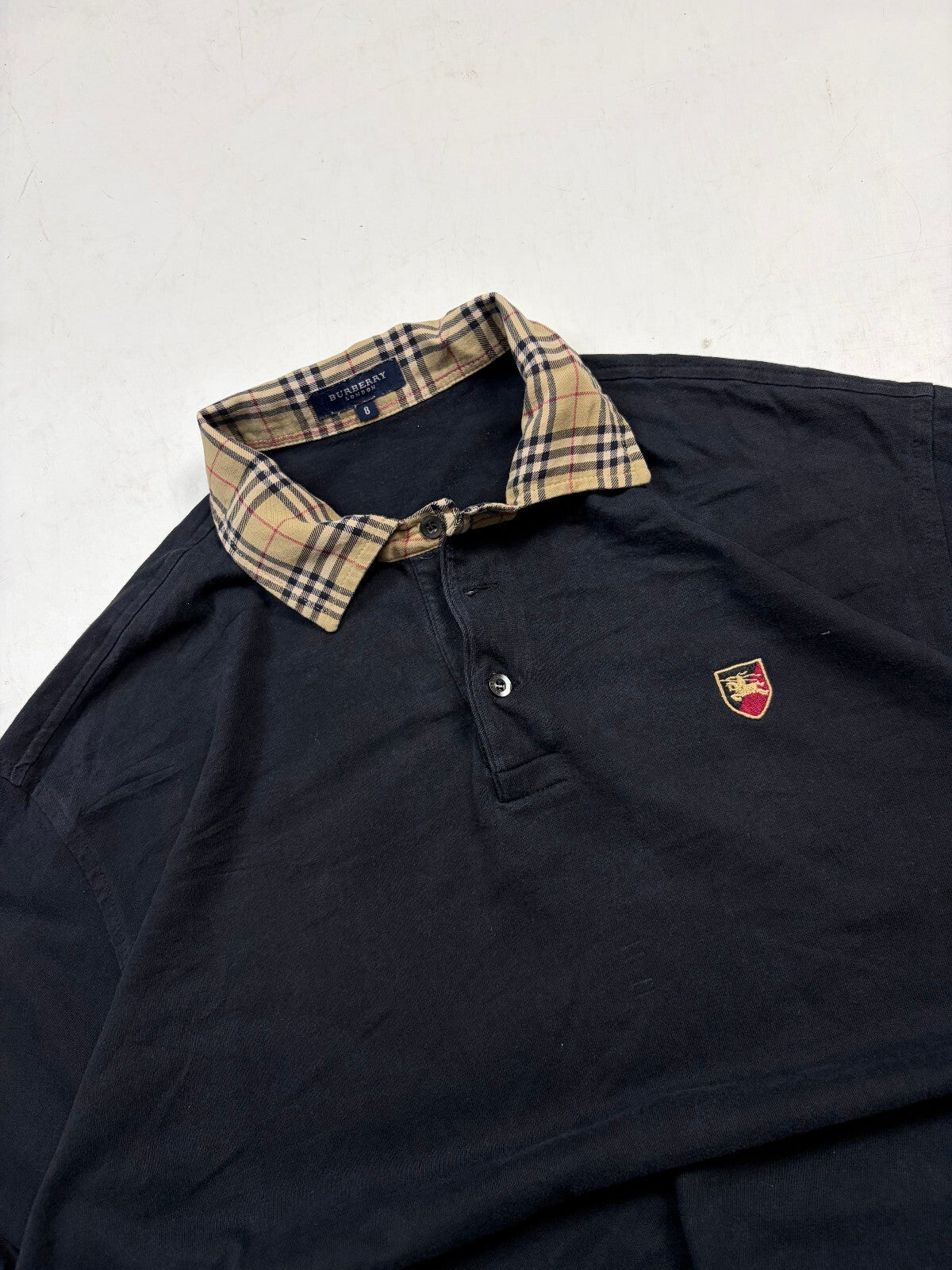 Vintage Burberry nova check rugby polo shirt (XL)