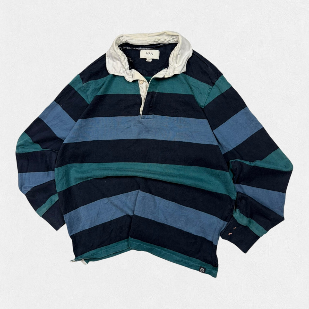 Striped rugby polo shirt (L)