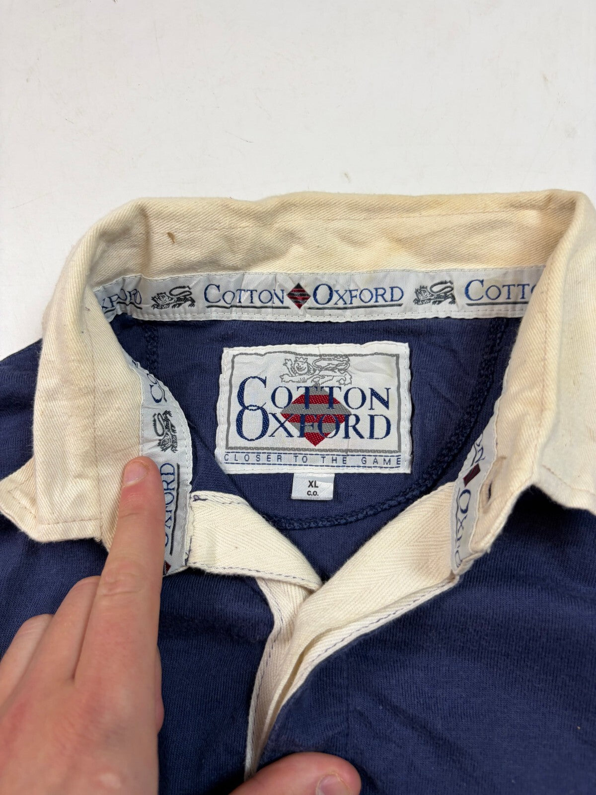 Vintage 90s Bristol Cotton Oxford away rugby union shirt (XL)
