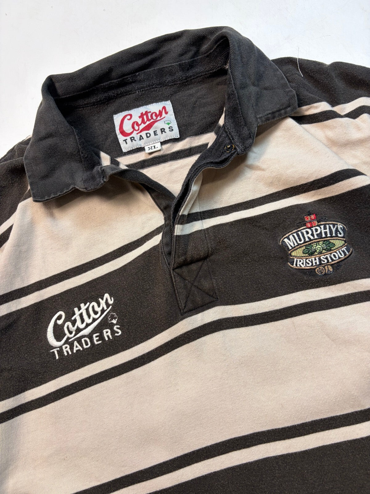 Vintage 90s Murphy's stout Cotton Traders rugby polo shirt (XL)