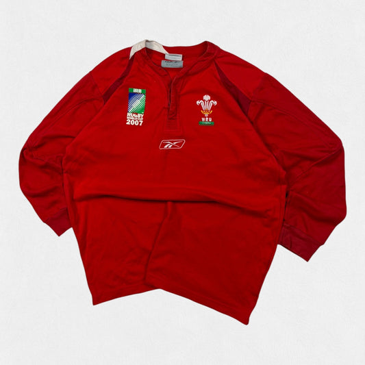 Vintage Wales 2007 world cup Reebok rugby shirt (L)