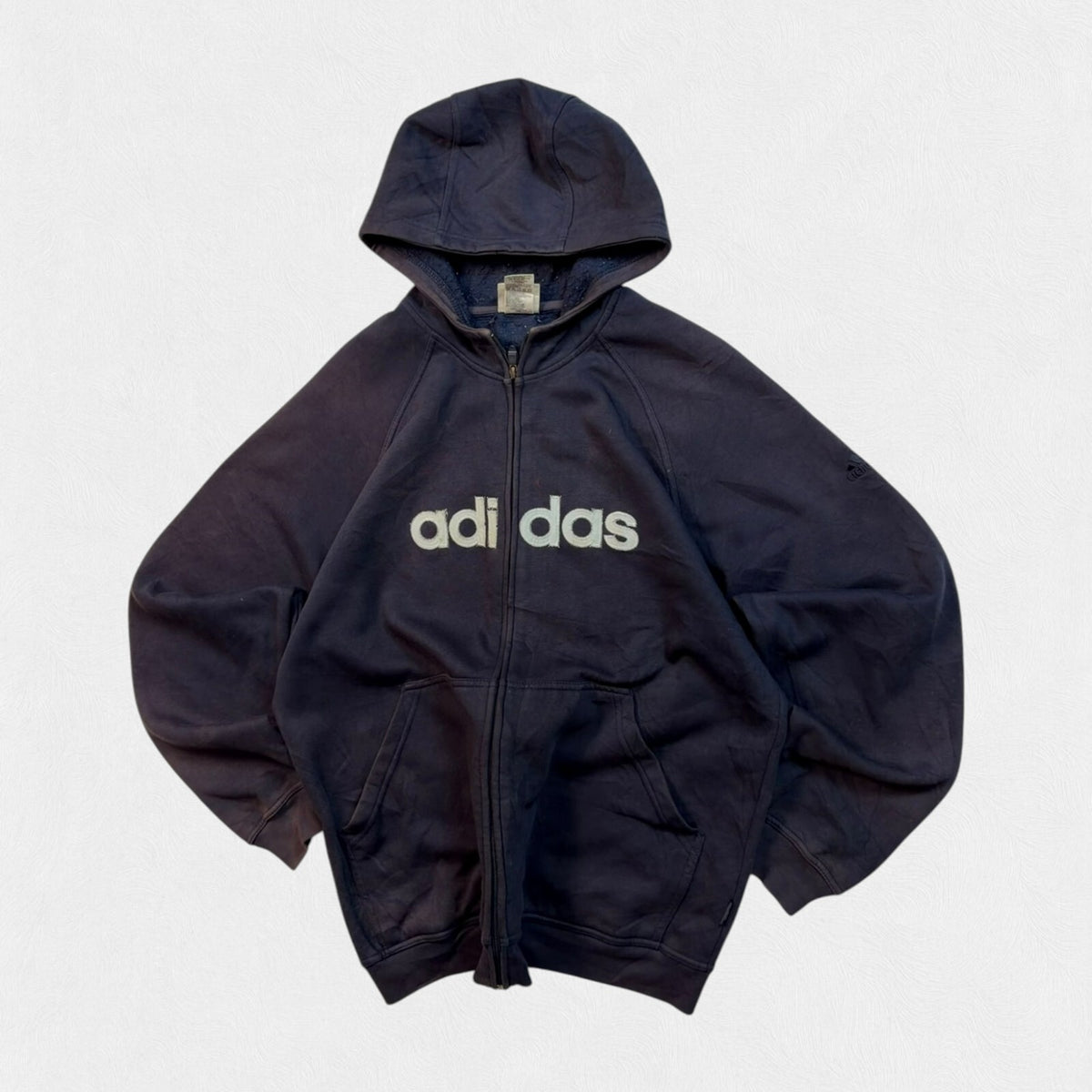 Vintage 90s Adidas spell out full zip hoodie (L)