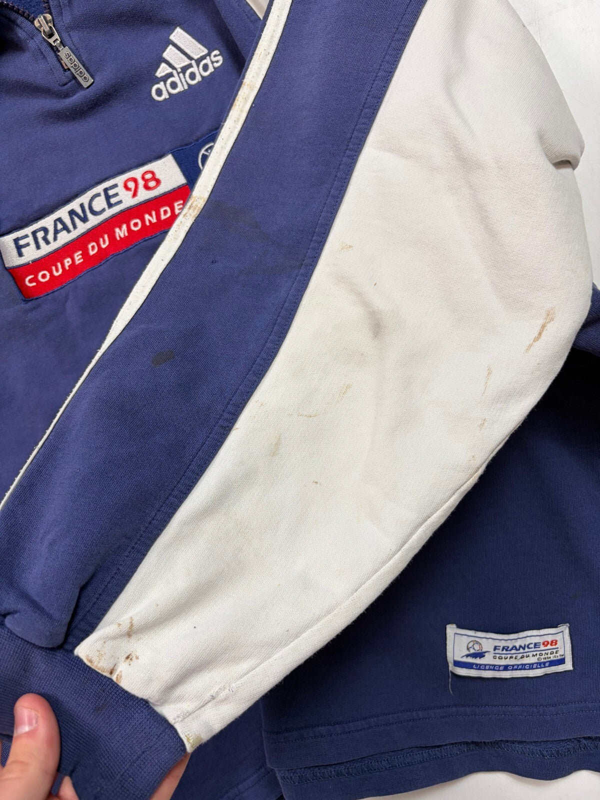 Vintage France 1998 world cup quarter zip sweatshirt (L)