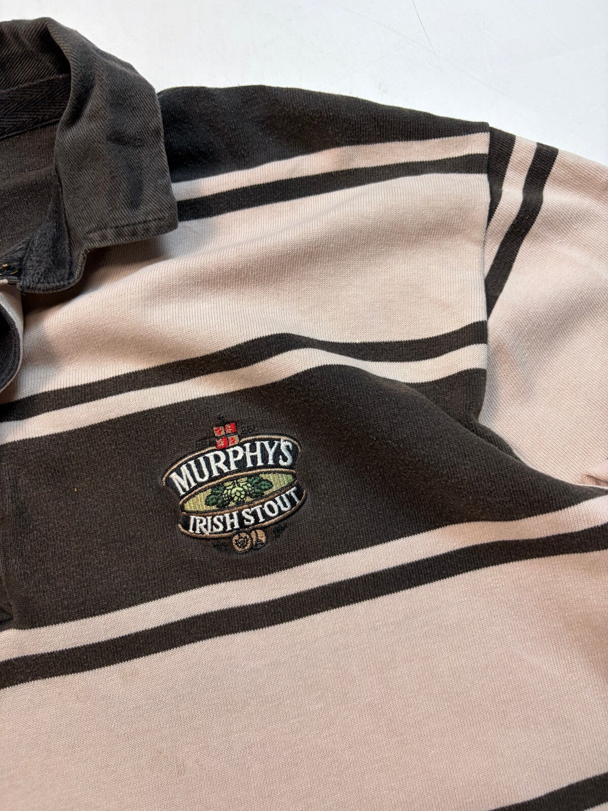 Vintage 90s Murphy's Irish stout Cotton Traders rugby polo shirt (XL)