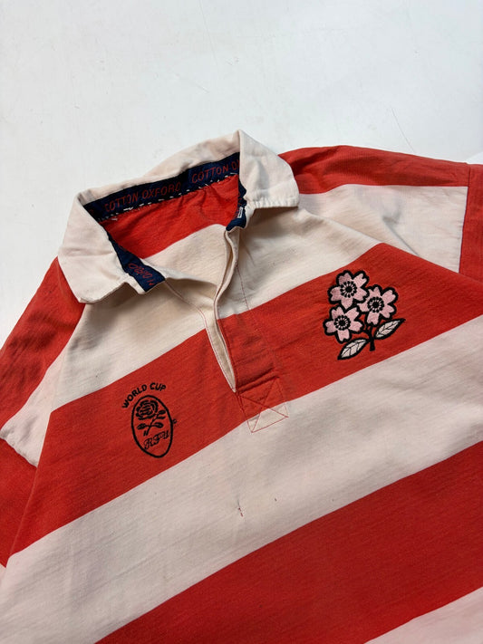 Vintage 90s Japan Cotton Oxford rugby union shirt (XL)