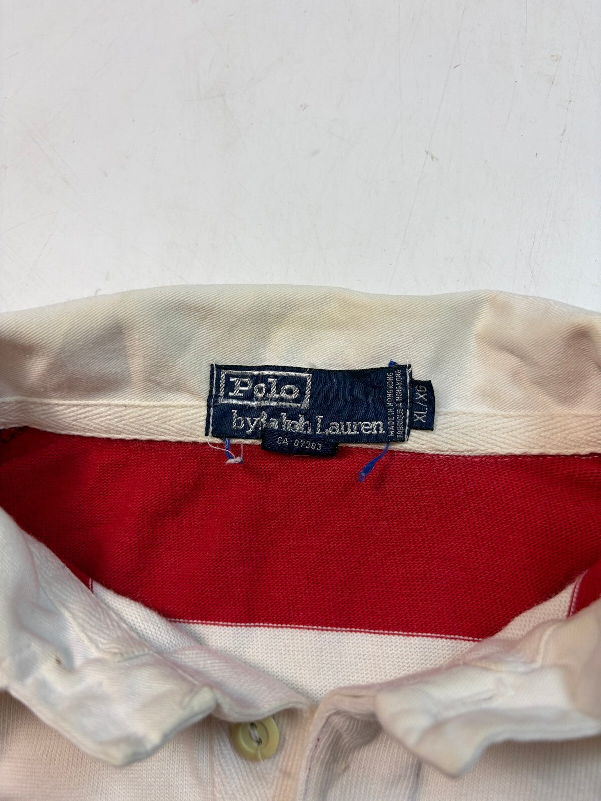 Vintage 90s Ralph Lauren striped rugby polo shirt (XL)