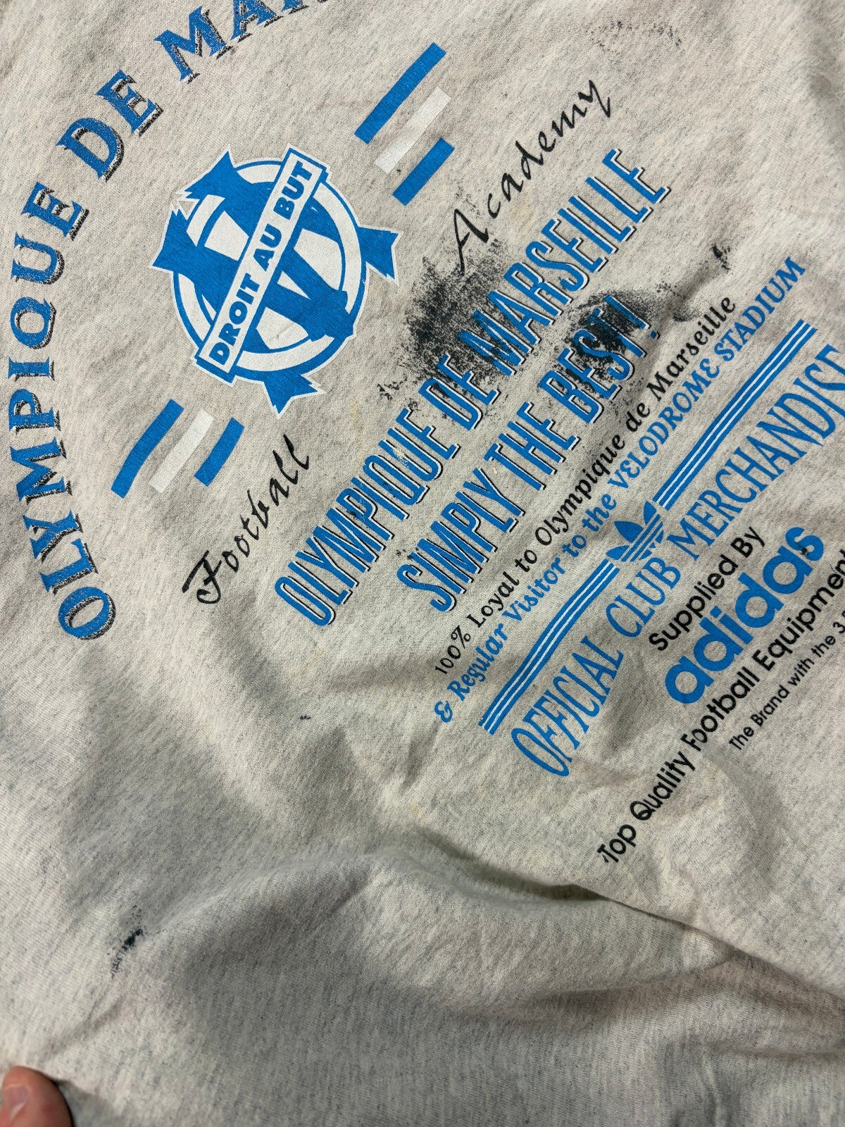 Vintage 90s Olympique Marseille Adidas football sweatshirt (XL)