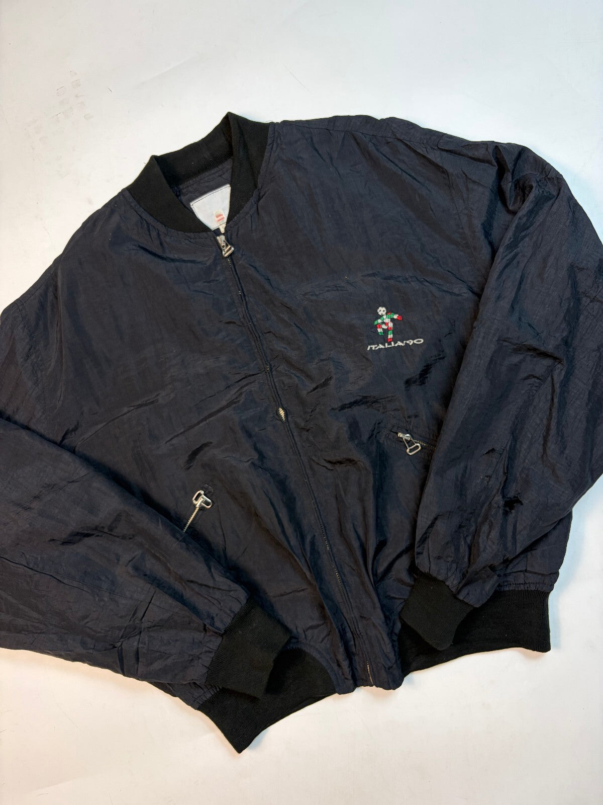 Vintage Italy 1990 world cup football bomber jacket (L)