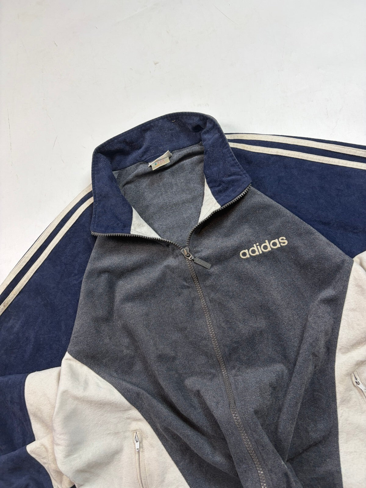 Vintage 90s adidas originals velour track top (L)