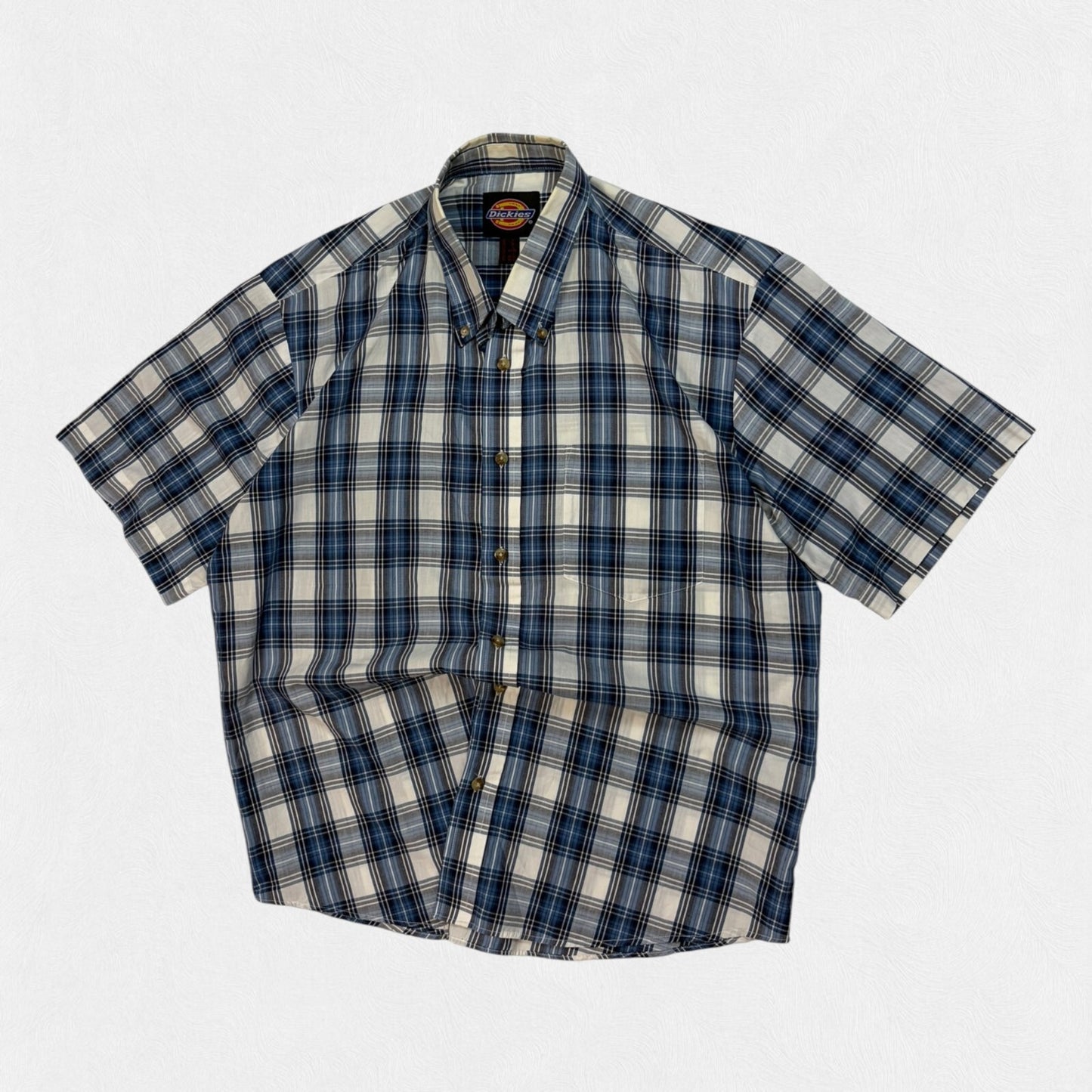 Vintage Dickies checkered short sleeve shirt (L)