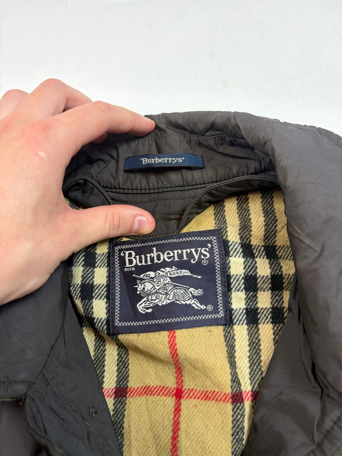 Vintage 90s Burberry nova check collared jacket (L)
