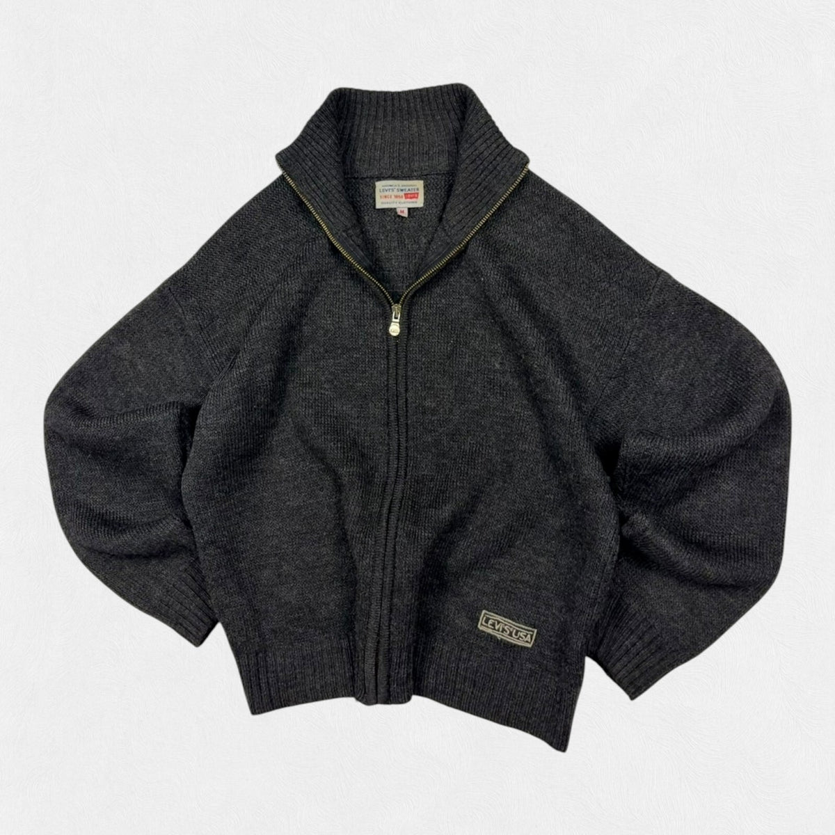 Vintage Levi's full zip knit sweater (M)