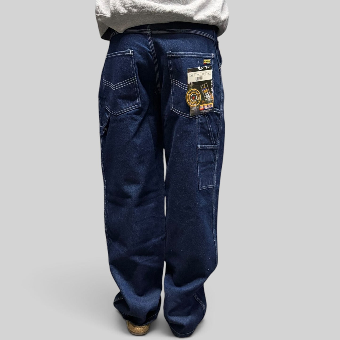 Baggy carpenter raw denim jeans (W34)