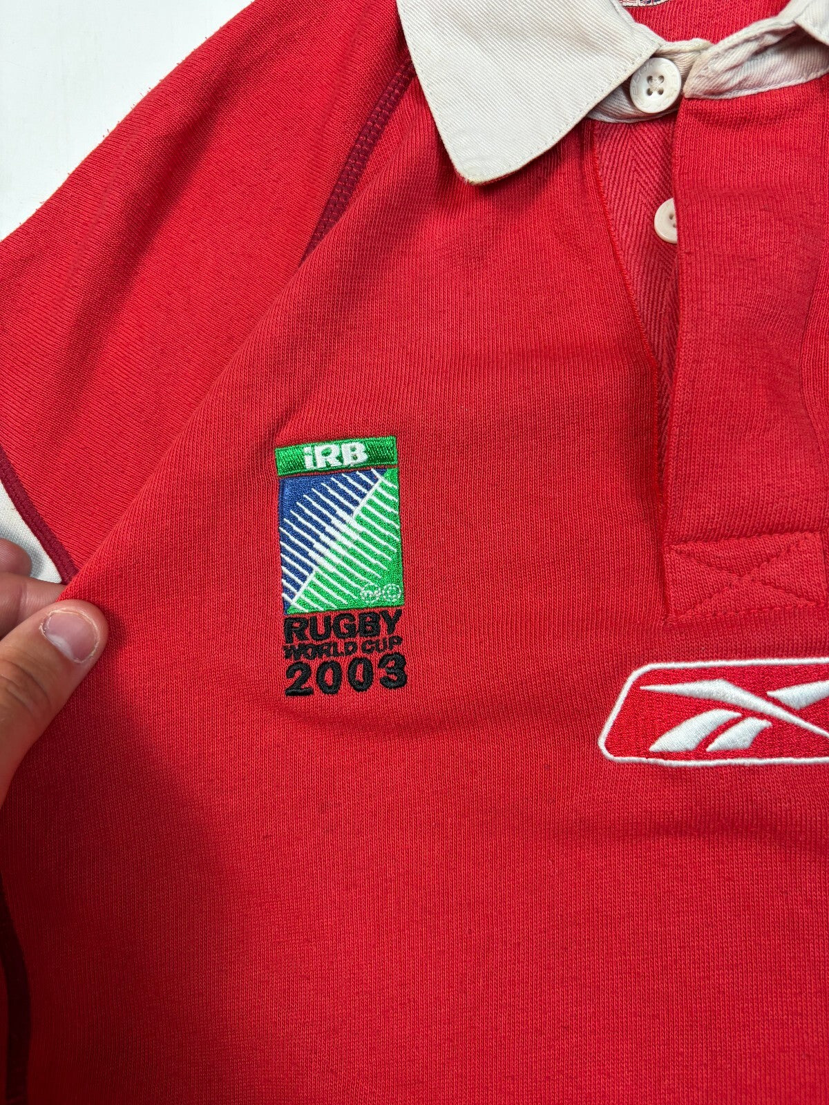 Vintage Wales 2003 world cup Reebok rugby shirt (M)