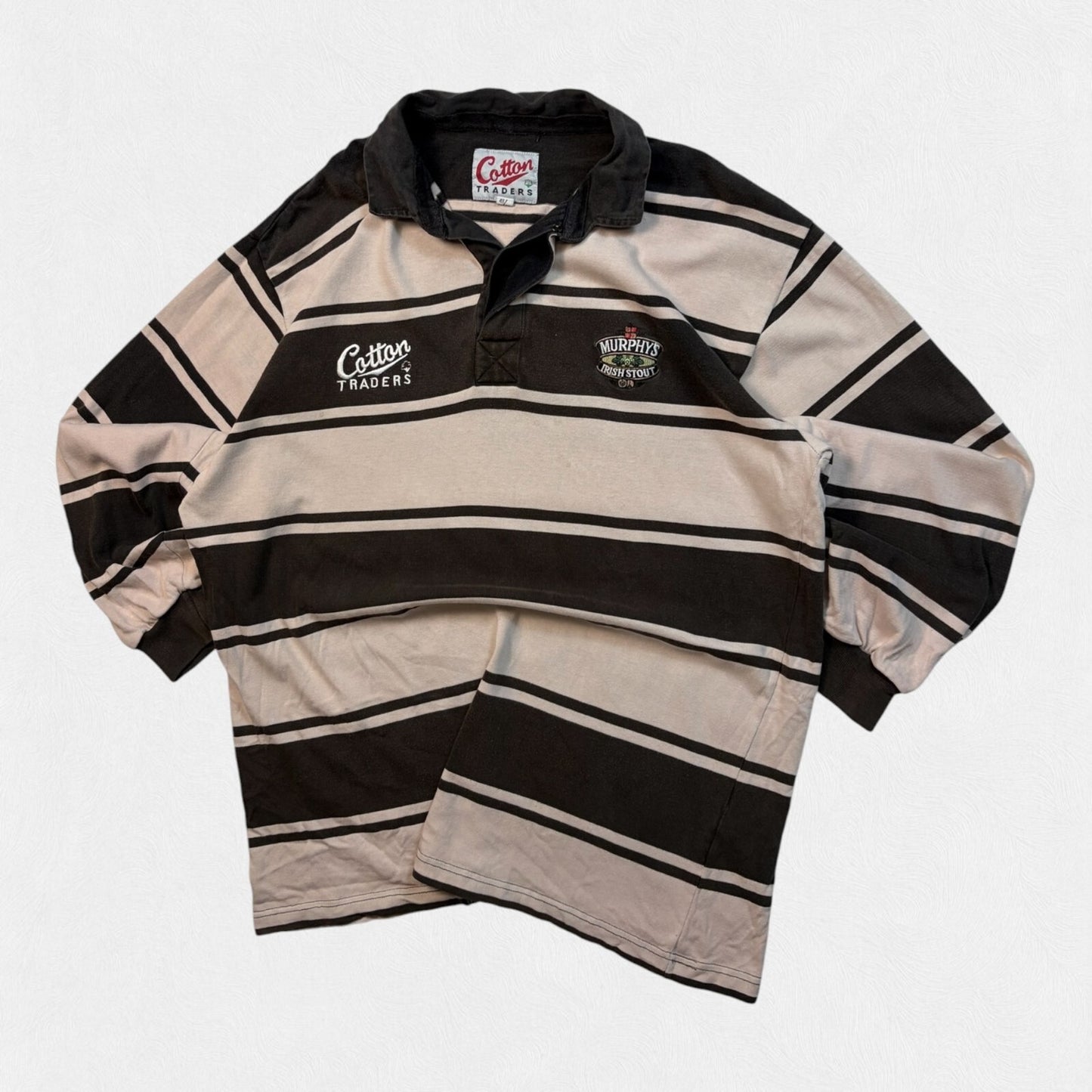 Vintage 90s Murphy's Irish stout Cotton Traders rugby polo shirt (XL)