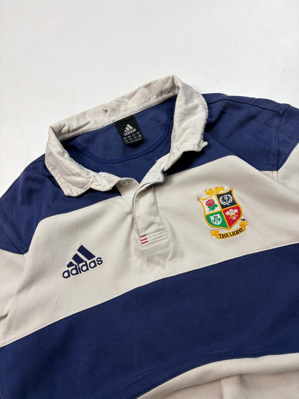 Vintage British & Irish Lions 2005 Adidas striped rugby shirt (M)
