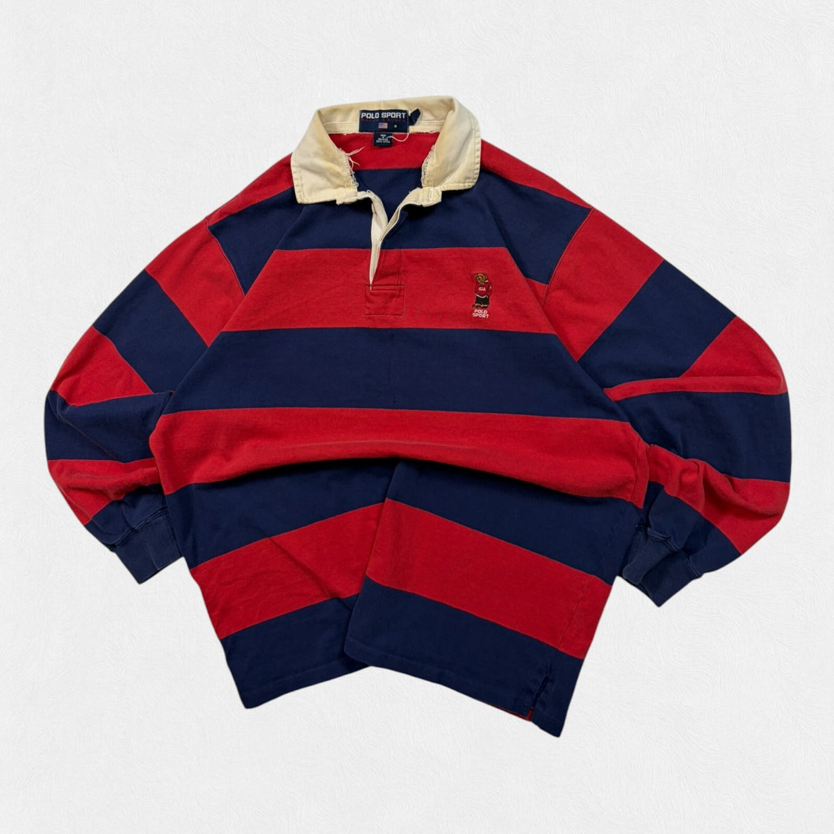 Vintage 90s Ralph Lauren Polo sport striped rugby polo (L)