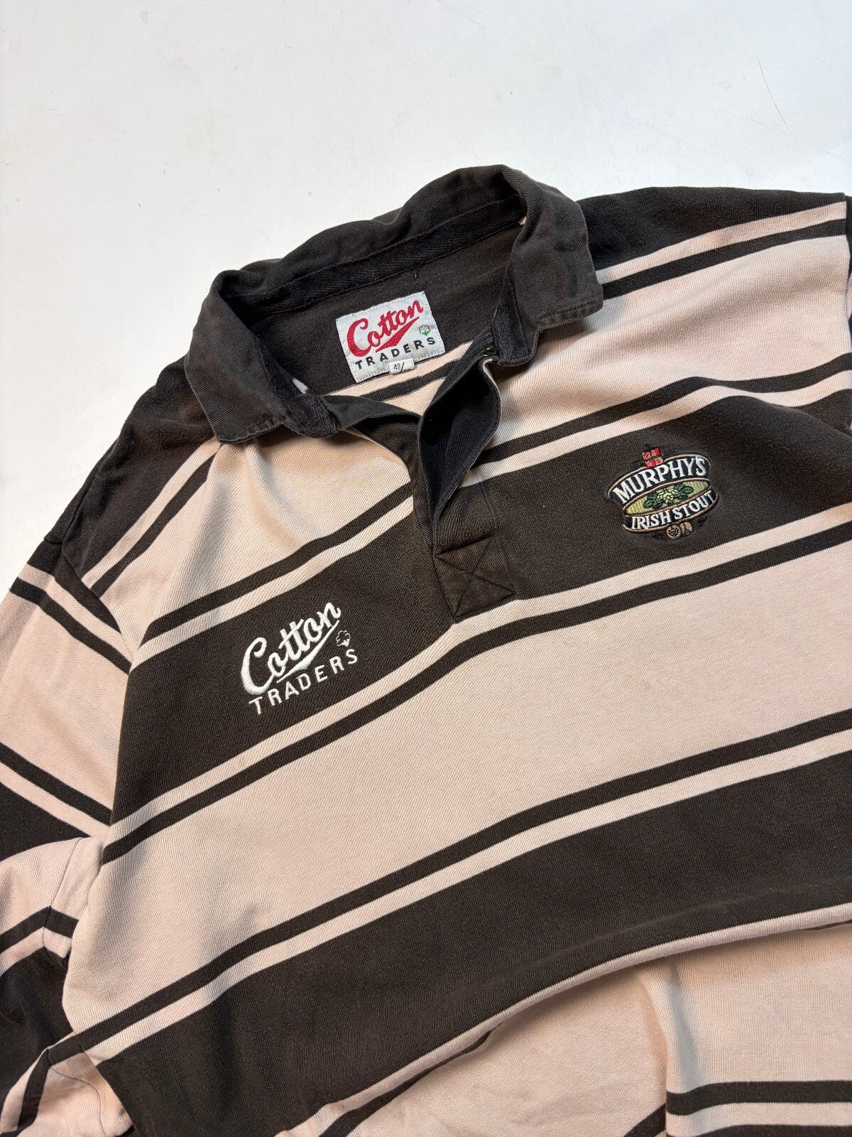Vintage 90s Murphy's Irish stout Cotton Traders rugby polo shirt (XL)