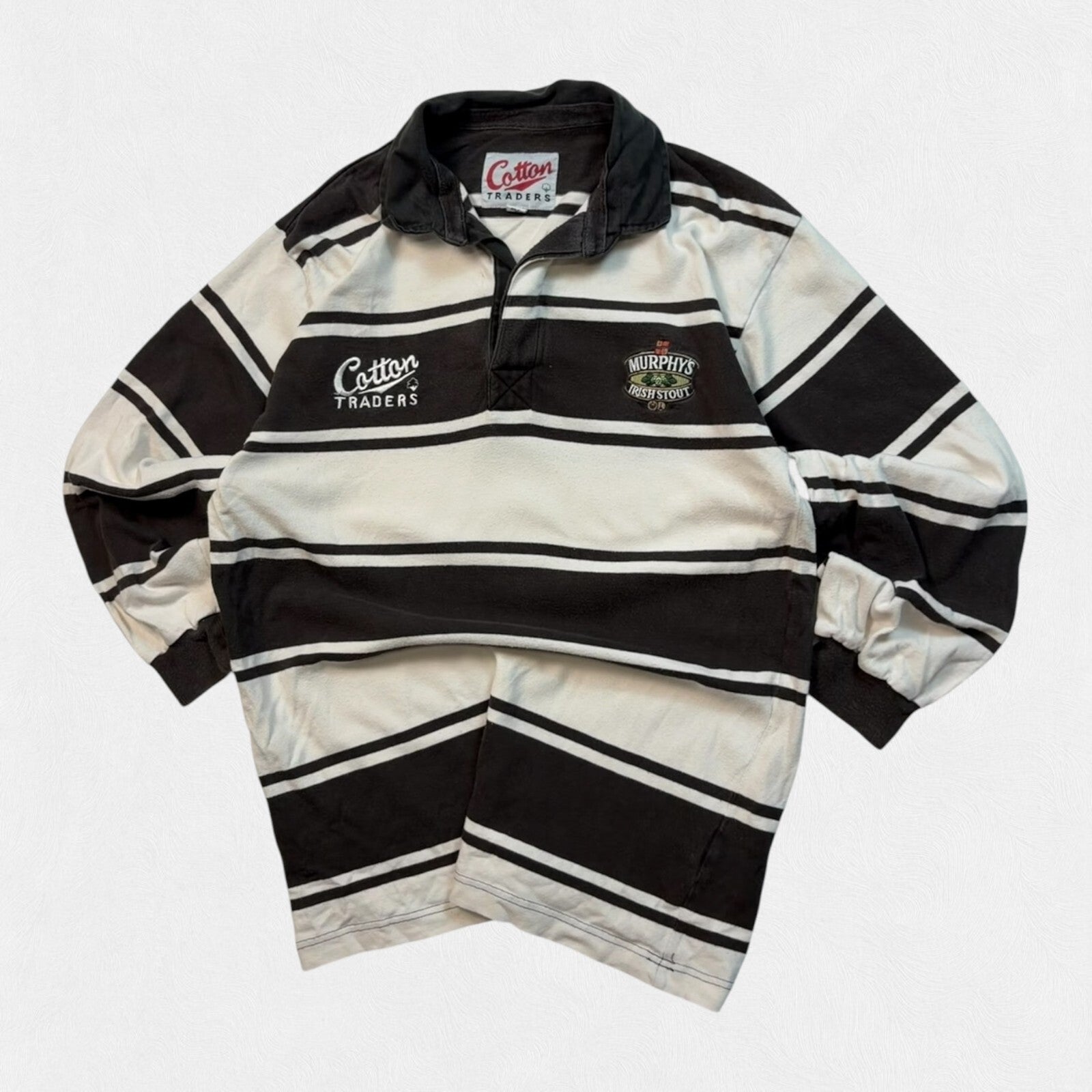 Vintage 90s Murphy's stout Cotton Traders rugby polo shirt (M)