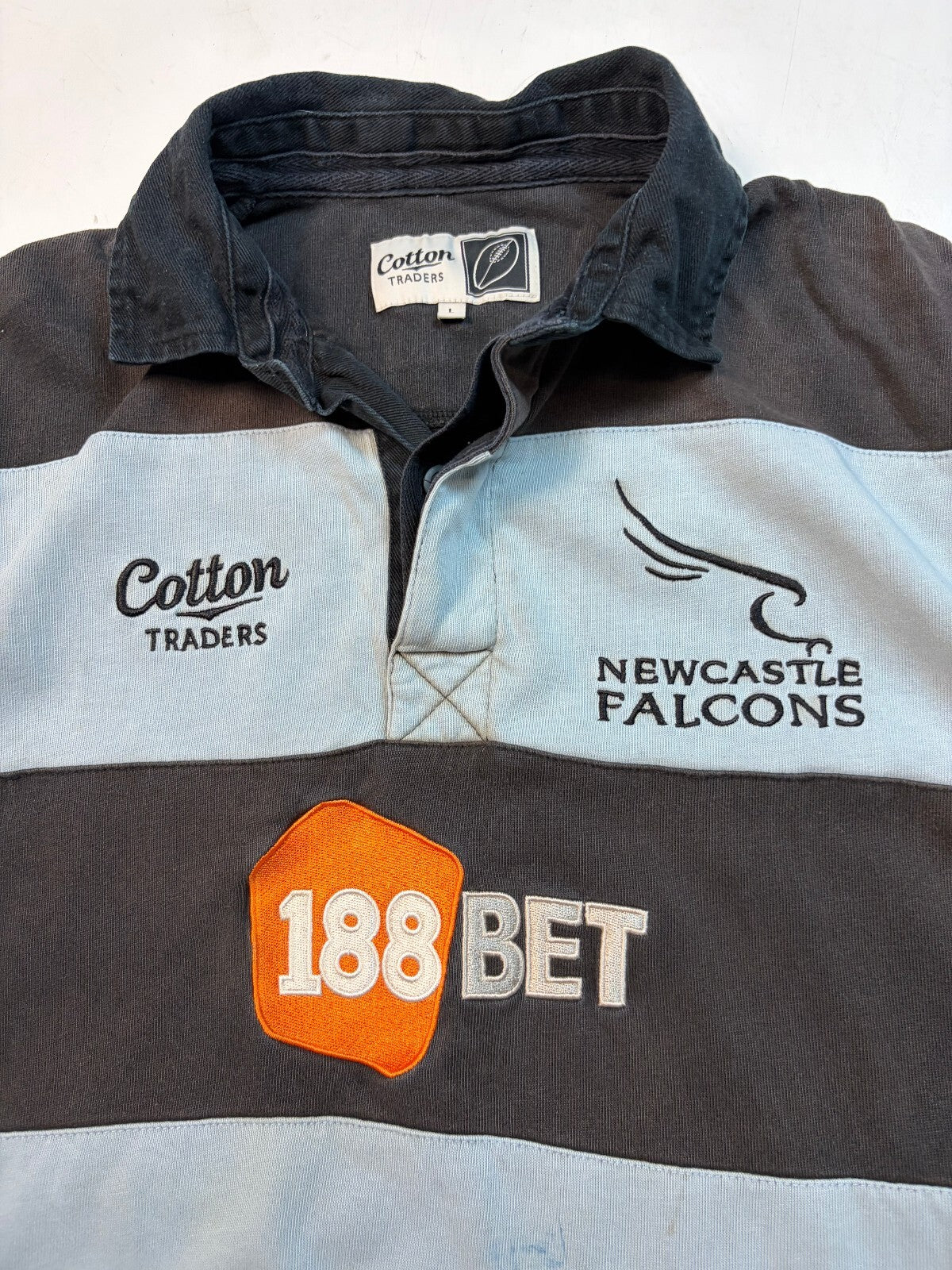 Vintage Newcastle Falcons 2010/11 Cotton Traders rugby shirt (L)