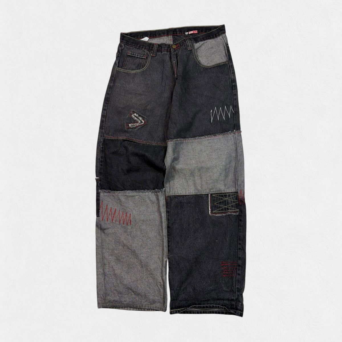 Vintage Akademiks patchwork baggy hip hop jeans (W38)