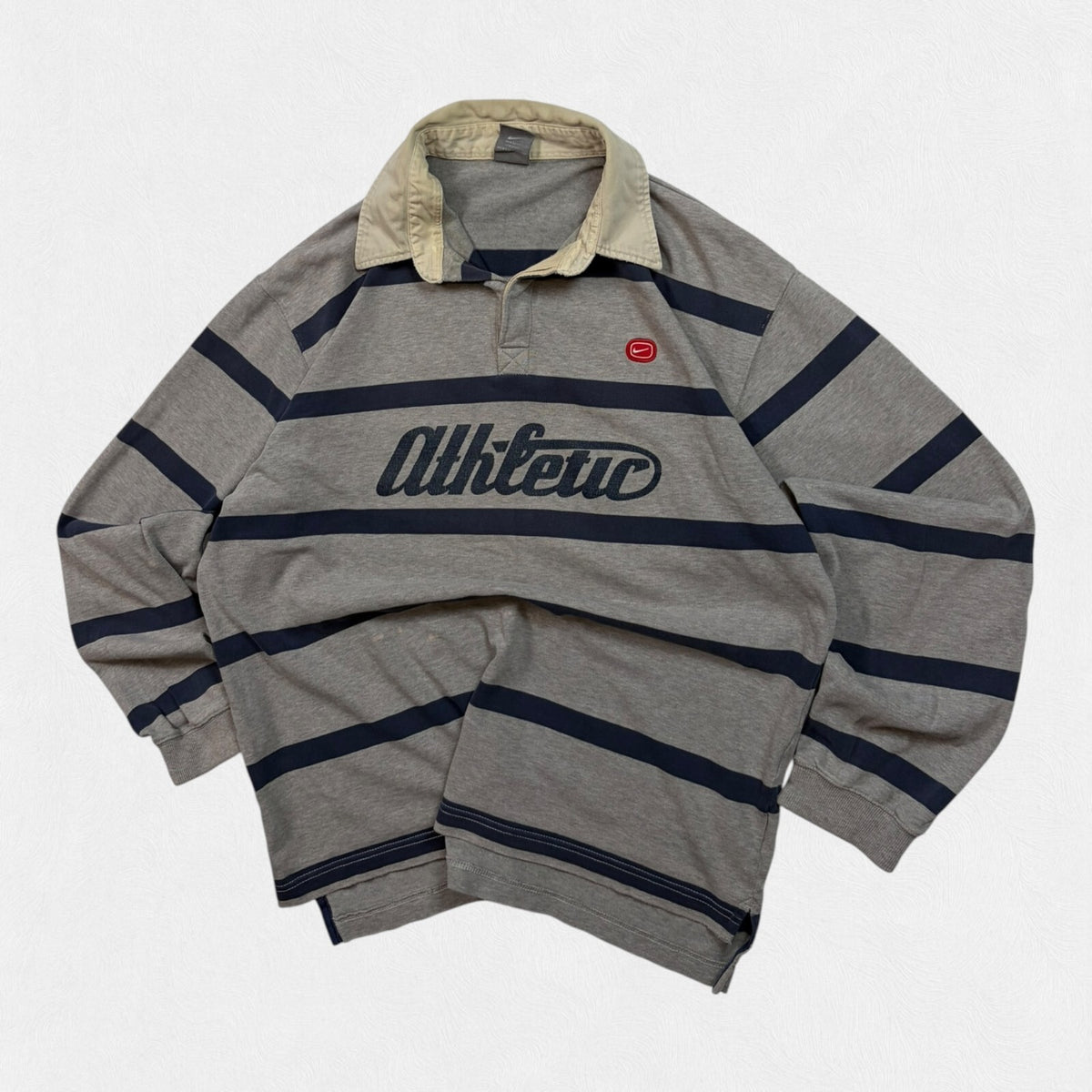 Vintage Y2K Nike athletic striped rugby polo shirt (XL)