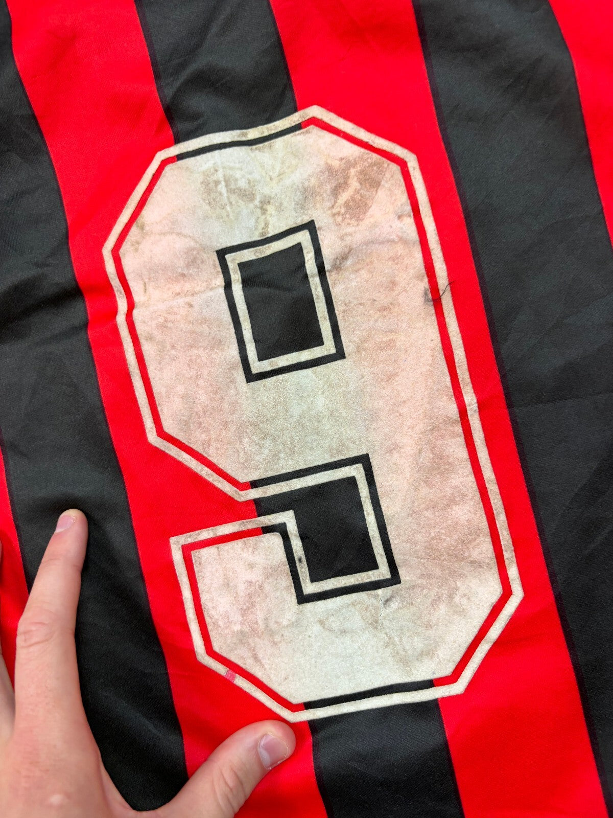 Vintage AC Milan 1991/92 Adidas long sleeve football shirt (XL)