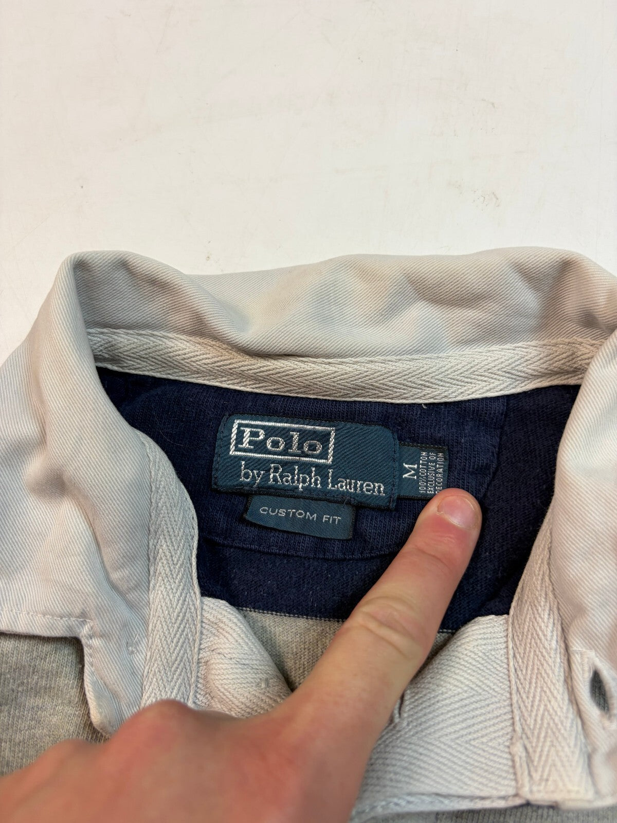 Vintage Y2K Ralph Lauren striped rugby polo shirt (M)