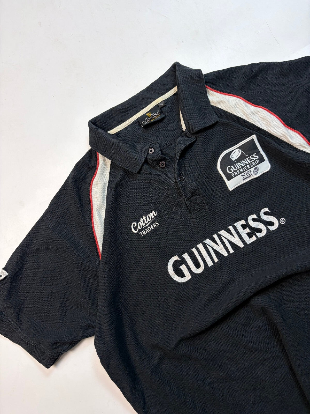 Vintage Guinness premiership Cotton Traders rugby polo shirt (XL)